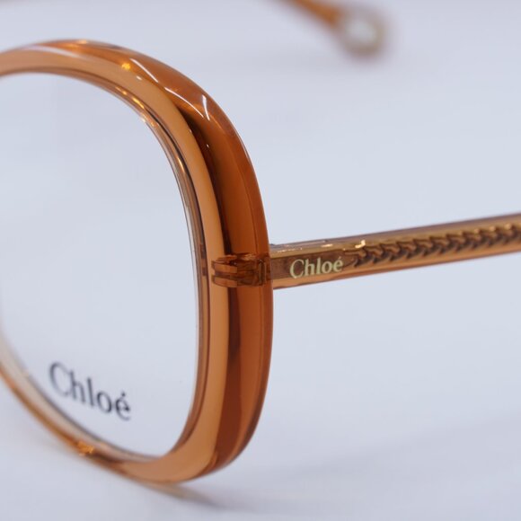 Chloe CH0011O 001 Butterfly Eyeglasses 56mm - Transparent Orange - Picture 2 of 12